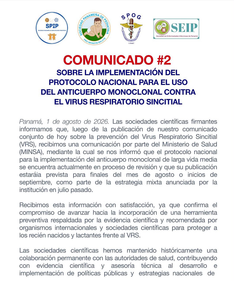 Comunicado: Implementación del Protocolo Nacional para el uso del anticuerpo monoclonal contra el VRS - Página 1