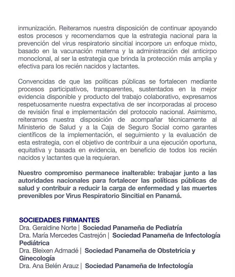 Comunicado: Implementación del Protocolo Nacional para el uso del anticuerpo monoclonal contra el VRS - Página 2