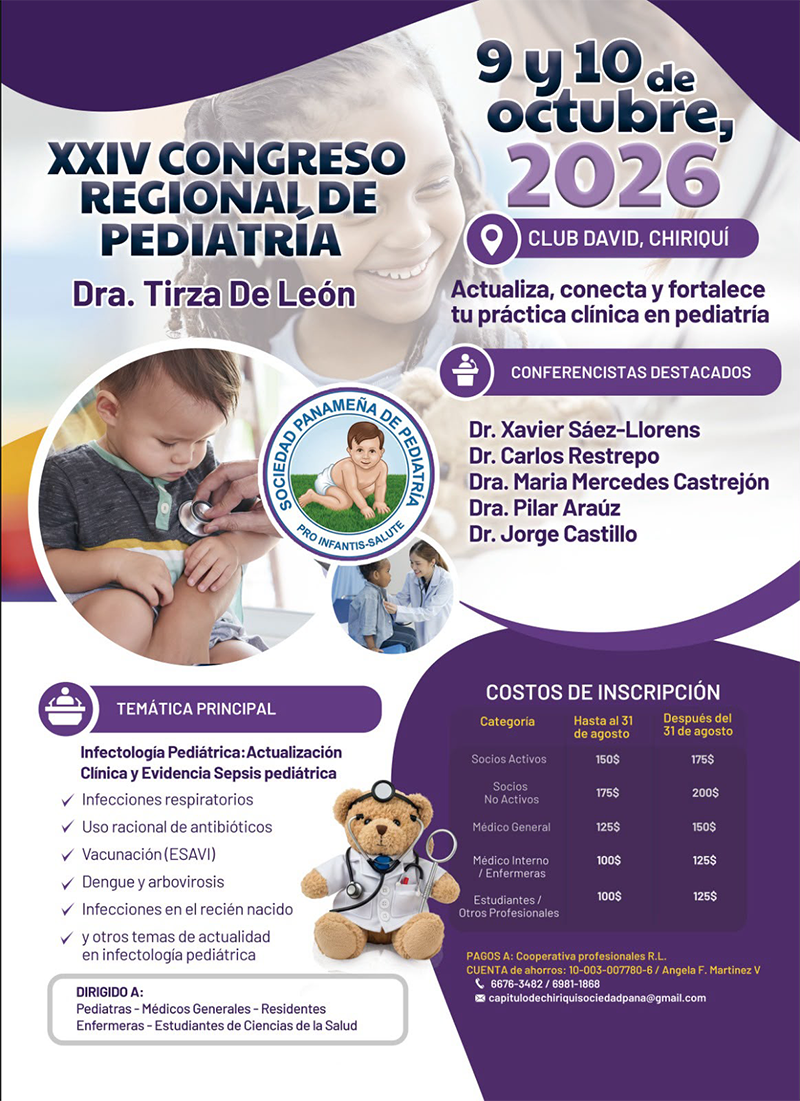 Afiche XXIV Congreso Regional de Pediatría - Capítulo de Chiriquí
